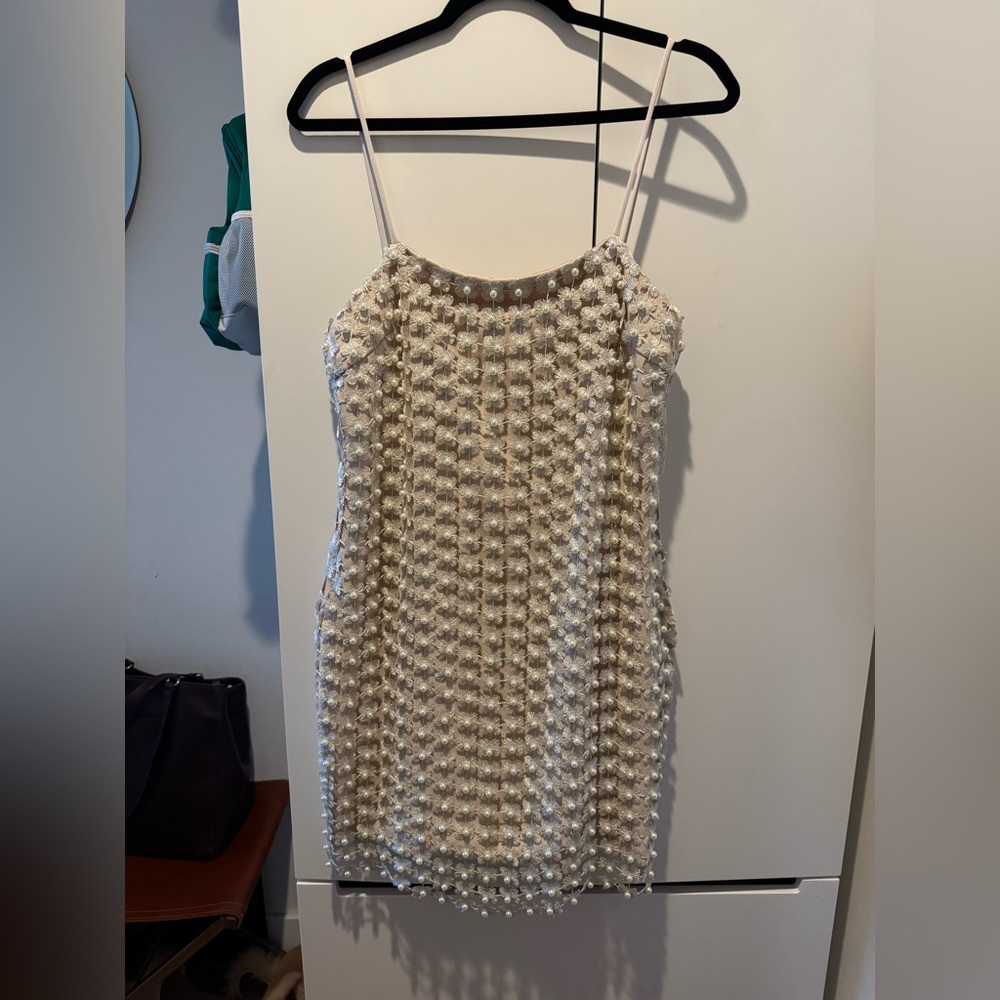 Elliatt Cream Textured Mini Dress